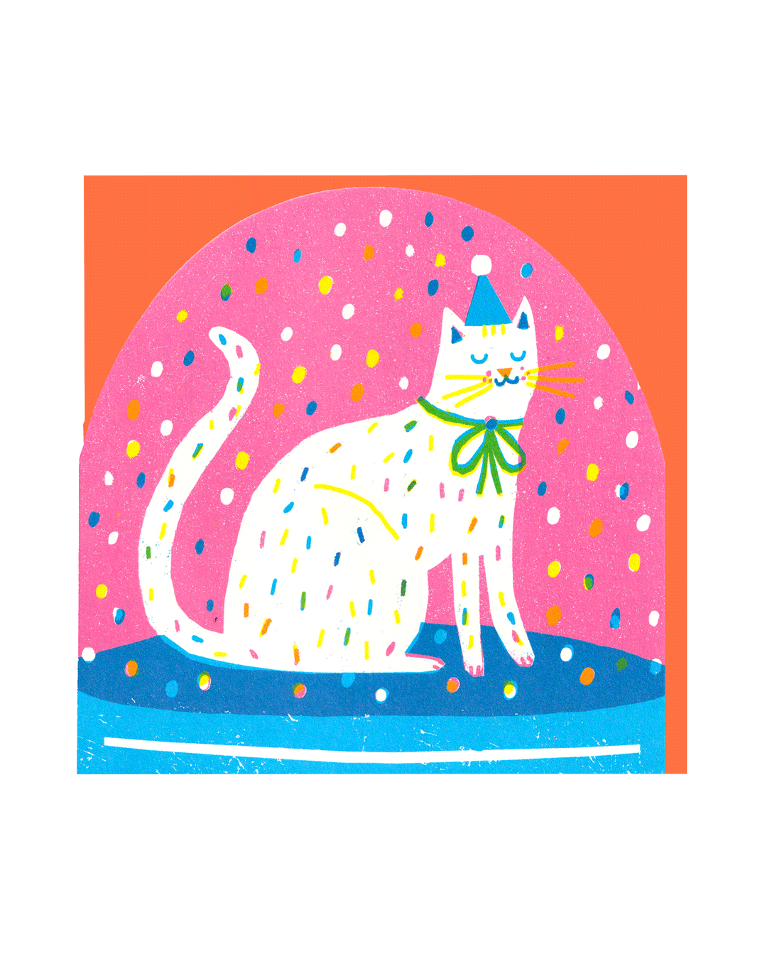 Party Cat Snowglobe Card