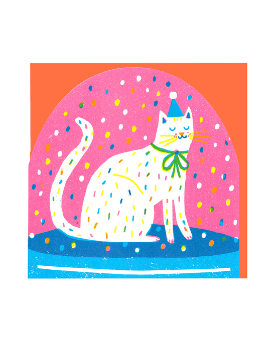 Party Cat Snowglobe Card