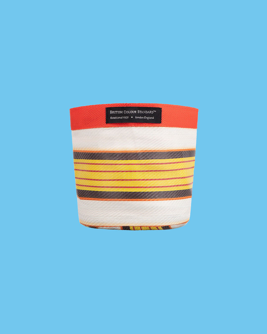 Striped Plant Pot Cover Yellow, Small